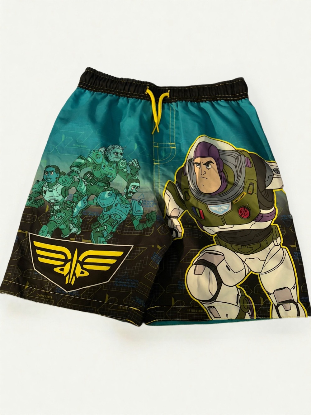 Buzz Lightyear Graphic Swim Shorts in Teal & Black